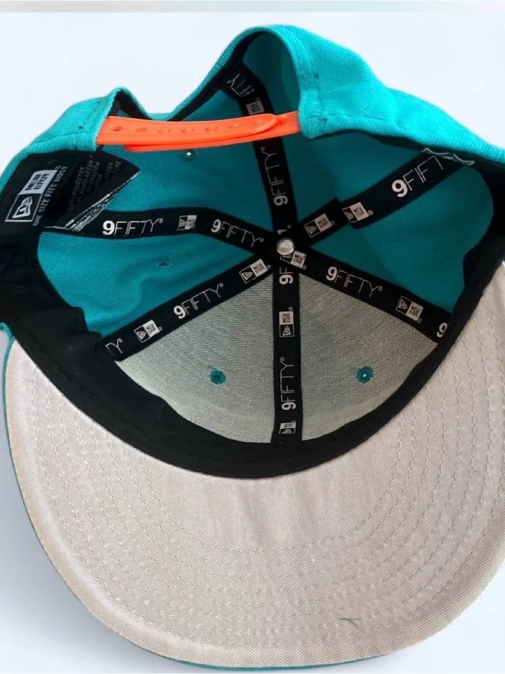 New Era Teal Orange White Miami Dolphins Stripe Snapback Hat